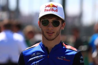 World © Octane Photographic Ltd. Formula 1 – British GP - Drivers’ Parade. Scuderia Toro Rosso STR13 – Pierre Gasly. Silverstone Circuit, Towcester, UK. Sunday 8th July 2018.