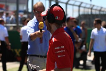 World © Octane Photographic Ltd. Formula 1 – British GP - Drivers’ Parade. Scuderia Ferrari SF71-H – Sebastian Vettel. Silverstone Circuit, Towcester, UK. Sunday 8th July 2018.