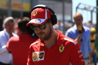 World © Octane Photographic Ltd. Formula 1 – British GP - Drivers’ Parade. Scuderia Ferrari SF71-H – Sebastian Vettel. Silverstone Circuit, Towcester, UK. Sunday 8th July 2018.