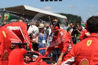 World © Octane Photographic Ltd. Formula 1 – British GP - Grid. Scuderia Ferrari SF71-H – Sebastian Vettel. Silverstone Circuit, Towcester, UK. Sunday 8th July 2018.