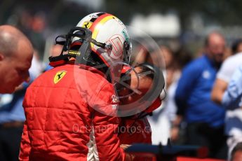 World © Octane Photographic Ltd. Formula 1 – British GP - Grid. Scuderia Ferrari SF71-H – Sebastian Vettel. Silverstone Circuit, Towcester, UK. Sunday 8th July 2018.