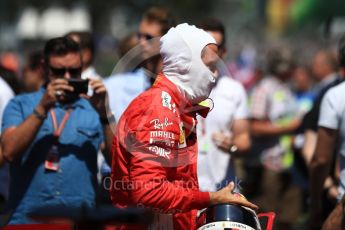 World © Octane Photographic Ltd. Formula 1 – British GP - Grid. Scuderia Ferrari SF71-H – Sebastian Vettel. Silverstone Circuit, Towcester, UK. Sunday 8th July 2018.