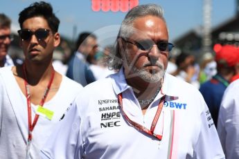 World © Octane Photographic Ltd. Formula 1 - British GP - Grid. Vijay and Siddharth Mallya - Sahara Force India. Silverstone Circuit, Towcester, UK. Sunday 8th July 2018.