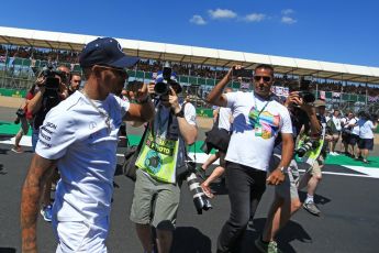 World © Octane Photographic Ltd. Formula 1 – British GP - Drivers’ Parade. Mercedes AMG Petronas Motorsport AMG F1 W09 EQ Power+ - Lewis Hamilton. Silverstone Circuit, Towcester, UK. Sunday 8th July 2018.