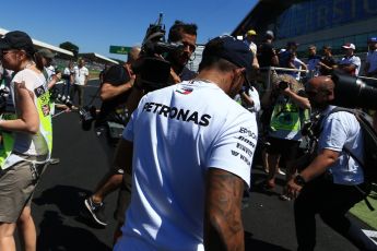 World © Octane Photographic Ltd. Formula 1 – British GP - Drivers’ Parade. Mercedes AMG Petronas Motorsport AMG F1 W09 EQ Power+ - Lewis Hamilton. Silverstone Circuit, Towcester, UK. Sunday 8th July 2018.
