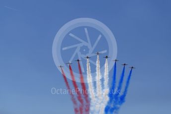 World © Octane Photographic Ltd. Formula 1 – British GP - Grid. Royal Air Force display team - The Red Arrows, British Aerospace BAe Hawk T1a. Silverstone Circuit, Towcester, UK. Sunday 8th July 2018.