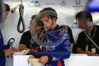 World © Octane Photographic Ltd. Formula 1 – British GP - Paddock. Scuderia Toro Rosso STR13 – Pierre Gasly. Silverstone Circuit, Towcester, UK. Saturday 7th July 2018.