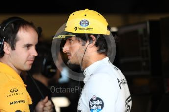 World © Octane Photographic Ltd. Formula 1 – British GP - Paddock. Renault Sport F1 Team RS18 – Carlos Sainz. Silverstone Circuit, Towcester, UK. Saturday 7th July 2018.