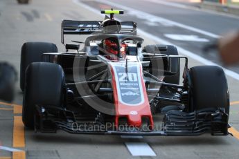 World © Octane Photographic Ltd. Formula 1 – British GP - Paddock. Haas F1 Team VF-18 – Kevin Magnussen. Silverstone Circuit, Towcester, UK. Saturday 7th July 2018.