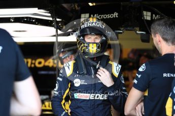 World © Octane Photographic Ltd. Formula 1 – British GP - Paddock. Renault Sport F1 Team RS18 – Nico Hulkenberg. Silverstone Circuit, Towcester, UK. Saturday 7th July 2018.