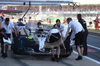 World © Octane Photographic Ltd. Formula 1 – British GP - Paddock. Mercedes AMG Petronas Motorsport AMG F1 W09 EQ Power+ - Valtteri Bottas. Silverstone Circuit, Towcester, UK. Saturday 7th July 2018.