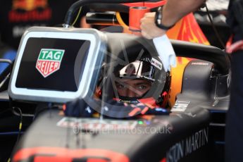 World © Octane Photographic Ltd. Formula 1 – British GP - Paddock. Aston Martin Red Bull Racing TAG Heuer RB14 – Max Verstappen. Silverstone Circuit, Towcester, UK. Saturday 7th July 2018.