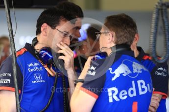 World © Octane Photographic Ltd. Formula 1 – British GP - Paddock. Scuderia Toro Rosso crew. Silverstone Circuit, Towcester, UK. Saturday 7th July 2018.