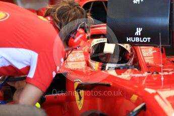 World © Octane Photographic Ltd. Formula 1 – British GP - Paddock. Scuderia Ferrari SF71-H – Sebastian Vettel. Silverstone Circuit, Towcester, UK. Saturday 7th July 2018.