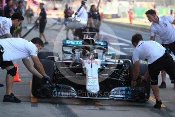 World © Octane Photographic Ltd. Formula 1 – British GP - Paddock. Mercedes AMG Petronas Motorsport AMG F1 W09 EQ Power+ - Lewis Hamilton. Silverstone Circuit, Towcester, UK. Saturday 7th July 2018.