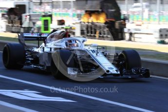World © Octane Photographic Ltd. Formula 1 – British GP - Paddock. Alfa Romeo Sauber F1 Team C37 – Charles Leclerc. Silverstone Circuit, Towcester, UK. Saturday 7th July 2018.