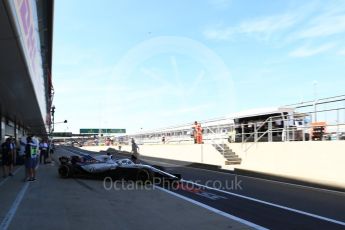 World © Octane Photographic Ltd. Formula 1 – British GP - Paddock. Williams Martini Racing FW41 – Lance Stroll. Silverstone Circuit, Towcester, UK. Saturday 7th July 2018.