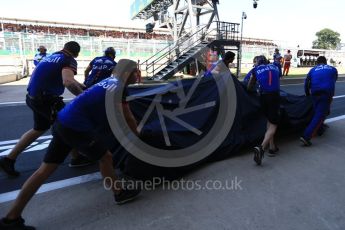 World © Octane Photographic Ltd. Formula 1 – British GP - Paddock. Scuderia Toro Rosso STR13. Silverstone Circuit, Towcester, UK. Saturday 7th July 2018.