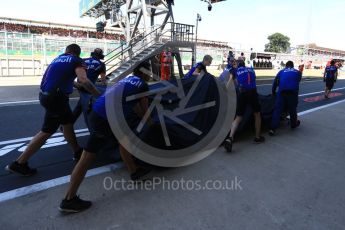World © Octane Photographic Ltd. Formula 1 – British GP - Paddock. Scuderia Toro Rosso STR13. Silverstone Circuit, Towcester, UK. Saturday 7th July 2018.