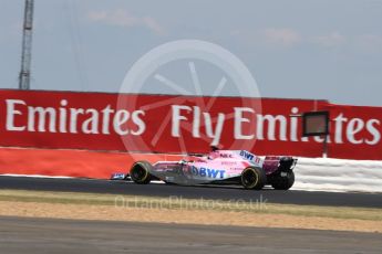 World © Octane Photographic Ltd. Formula 1 – British GP - Qualifying. Sahara Force India VJM11 - Sergio Perez. Silverstone Circuit, Towcester, UK. Saturday 7th July 2018.