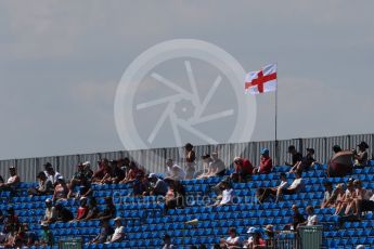 World © Octane Photographic Ltd. Formula 1 – British GP - Qualifying. Fans in the grandstands with England flag Silverstone Circuit, Towcester, UK. Saturday 7th July 2018.