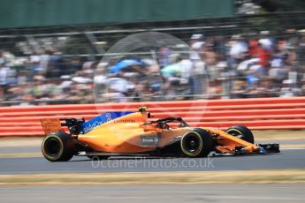 World © Octane Photographic Ltd. Formula 1 – British GP - Qualifying. McLaren MCL33 – Stoffel Vandoorne. Silverstone Circuit, Towcester, UK. Saturday 7th July 2018.