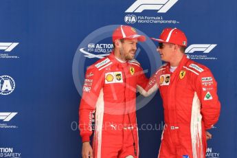 World © Octane Photographic Ltd. Formula 1 – British GP - Qualifying. Scuderia Ferrari SF71-H – Sebastian Vettel and Kimi Raikkonen. Silverstone Circuit, Towcester, UK. Saturday 7th July 2018.