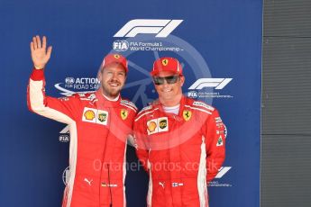 World © Octane Photographic Ltd. Formula 1 – British GP - Qualifying. Scuderia Ferrari SF71-H – Sebastian Vettel and Kimi Raikkonen. Silverstone Circuit, Towcester, UK. Saturday 7th July 2018.