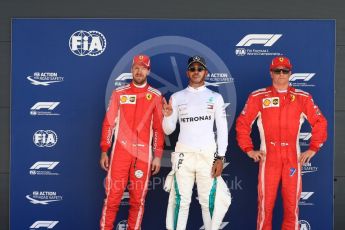 World © Octane Photographic Ltd. Formula 1 – British GP - Qualifying. Mercedes AMG Petronas Motorsport AMG F1 W09 EQ Power+ - Lewis Hamilton and Scuderia Ferrari SF71-H – Sebastian Vettel and Kimi Raikkonen. Silverstone Circuit, Towcester, UK. Saturday 7th July 2018.