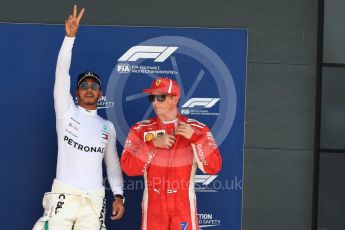 World © Octane Photographic Ltd. Formula 1 – British GP - Qualifying. Mercedes AMG Petronas Motorsport AMG F1 W09 EQ Power+ - Lewis Hamilton and Scuderia Ferrari SF71-H – Kimi Raikkonen. Silverstone Circuit, Towcester, UK. Saturday 7th July 2018.