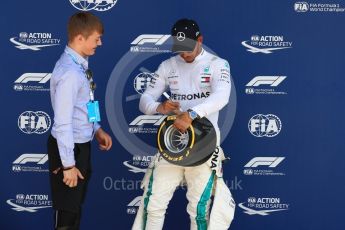 World © Octane Photographic Ltd. Formula 1 – British GP - Qualifying. Mercedes AMG Petronas Motorsport AMG F1 W09 EQ Power+ - Lewis Hamilton and Billy Monger. Silverstone Circuit, Towcester, UK. Saturday 7th July 2018.