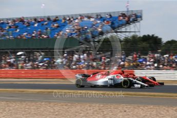 World © Octane Photographic Ltd. Formula 1 – British GP - Qualifying. Alfa Romeo Sauber F1 Team C37 – Charles Leclerc and Scuderia Ferrari SF71-H – Kimi Raikkonen. Silverstone Circuit, Towcester, UK. Saturday 7th July 2018.