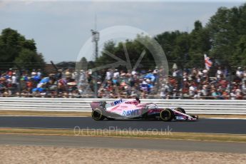 World © Octane Photographic Ltd. Formula 1 – British GP - Qualifying. Sahara Force India VJM11 - Sergio Perez. Silverstone Circuit, Towcester, UK. Saturday 7th July 2018.