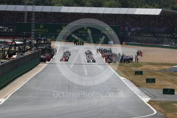 World © Octane Photographic Ltd. Formula 1 – British GP - Race. The grid cleared ready for the start. Silverstone Circuit, Towcester, UK. Sunday 8th July 2018.