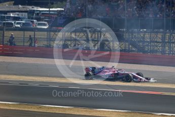 World © Octane Photographic Ltd. Formula 1 – British GP - Race. Sahara Force India VJM11 - Sergio Perez. Silverstone Circuit, Towcester, UK. Sunday 8th July 2018.