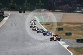 World © Octane Photographic Ltd. Formula 1 – British GP - Race. McLaren MCL33 – Fernando Alonso. Silverstone Circuit, Towcester, UK. Sunday 8th July 2018.