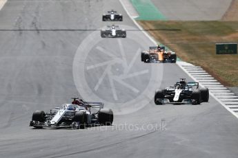 World © Octane Photographic Ltd. Formula 1 – British GP - Race. Alfa Romeo Sauber F1 Team C37 – Charles Leclerc and Mercedes AMG Petronas Motorsport AMG F1 W09 EQ Power+ - Lewis Hamilton. Silverstone Circuit, Towcester, UK. Sunday 8th July 2018.