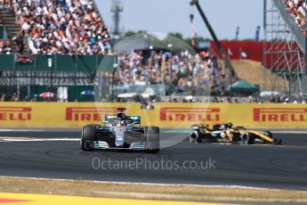 World © Octane Photographic Ltd. Formula 1 – British GP - Race. Mercedes AMG Petronas Motorsport AMG F1 W09 EQ Power+ - Lewis Hamilton and Renault Sport F1 Team RS18 – Carlos Sainz. Silverstone Circuit, Towcester, UK. Sunday 8th July 2018.