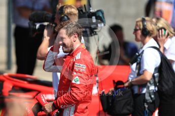 World © Octane Photographic Ltd. Formula 1 – British GP - Parc Ferme. Scuderia Ferrari SF71-H – Sebastian Vettel. Silverstone Circuit, Towcester, UK. Sunday 8th July 2018.