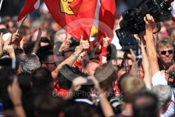 World © Octane Photographic Ltd. Formula 1 – British GP - Parc Ferme. Scuderia Ferrari SF71-H – Sebastian Vettel. Silverstone Circuit, Towcester, UK. Sunday 8th July 2018.