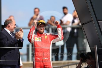 World © Octane Photographic Ltd. Formula 1 – British GP - Podium. Scuderia Ferrari SF71-H – Sebastian Vettel. Silverstone Circuit, Towcester, UK. Sunday 8th July 2018.