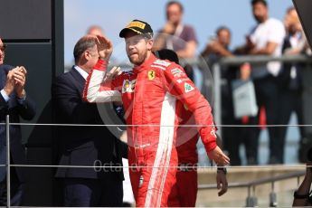 World © Octane Photographic Ltd. Formula 1 – British GP - Podium. Scuderia Ferrari SF71-H – Sebastian Vettel. Silverstone Circuit, Towcester, UK. Sunday 8th July 2018.
