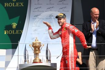 World © Octane Photographic Ltd. Formula 1 – British GP - Podium. Scuderia Ferrari SF71-H – Sebastian Vettel. Silverstone Circuit, Towcester, UK. Sunday 8th July 2018.