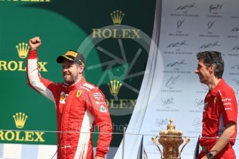 World © Octane Photographic Ltd. Formula 1 – British GP - Podium. Scuderia Ferrari SF71-H – Sebastian Vettel. Silverstone Circuit, Towcester, UK. Sunday 8th July 2018.