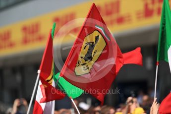 World © Octane Photographic Ltd. Formula 1 – British GP - Podium. Scuderia Ferrari SF71-H – Sebastian Vettel and Kimi Raikkonen. Silverstone Circuit, Towcester, UK. Sunday 8th July 2018.
