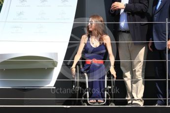 World © Octane Photographic Ltd. Formula 1 – British GP - Podium. Nathalie McGloin - President of the FIA Disability and Accessibility Commission. Silverstone Circuit, Towcester, UK. Sunday 8th July 2018.