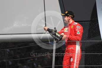 World © Octane Photographic Ltd. Formula 1 – British GP - Podium. Scuderia Ferrari SF71-H – Sebastian Vettel. Silverstone Circuit, Towcester, UK. Sunday 8th July 2018.