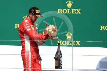 World © Octane Photographic Ltd. Formula 1 – British GP - Podium. Scuderia Ferrari SF71-H – Sebastian Vettel. Silverstone Circuit, Towcester, UK. Sunday 8th July 2018.