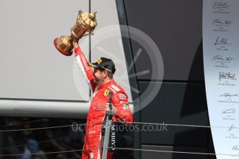 World © Octane Photographic Ltd. Formula 1 – British GP - Podium. Scuderia Ferrari SF71-H – Sebastian Vettel. Silverstone Circuit, Towcester, UK. Sunday 8th July 2018.