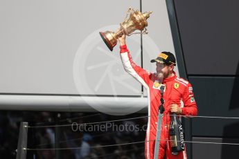 World © Octane Photographic Ltd. Formula 1 – British GP - Podium. Scuderia Ferrari SF71-H – Sebastian Vettel. Silverstone Circuit, Towcester, UK. Sunday 8th July 2018.